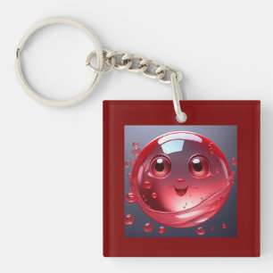Llavero Emoji de burbujas de agua roja