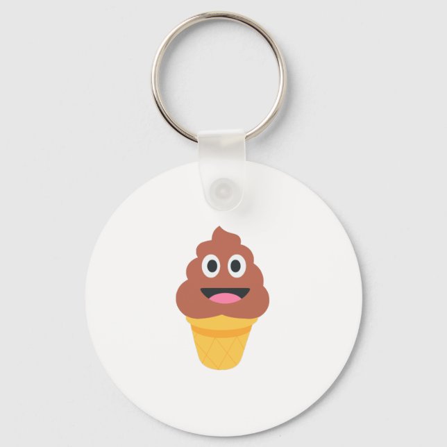 Llavero emoji de caca de helado (Anverso)