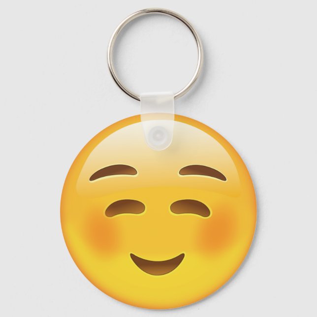 Llavero Emoji de cara blanca sonriente (Anverso)