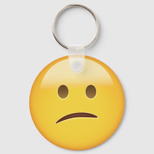 Llavero Emoji de cara confusa (Anverso)