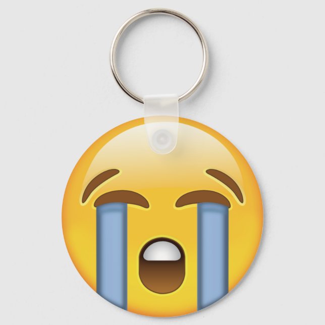 Llavero Emoji de cara de fuerte llanto (Anverso)