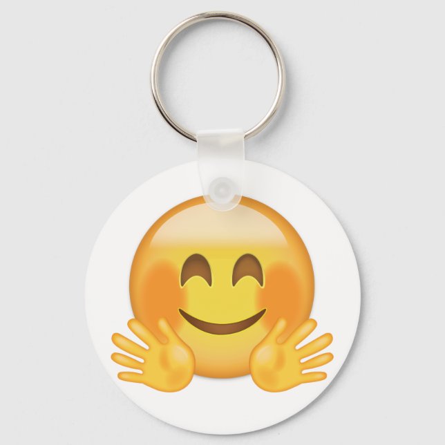 Llavero Emoji de la cara de abrazo (Anverso)