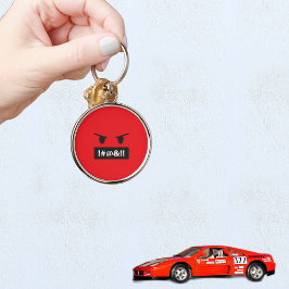 Llavero Emoji de maldición de cara roja enojada