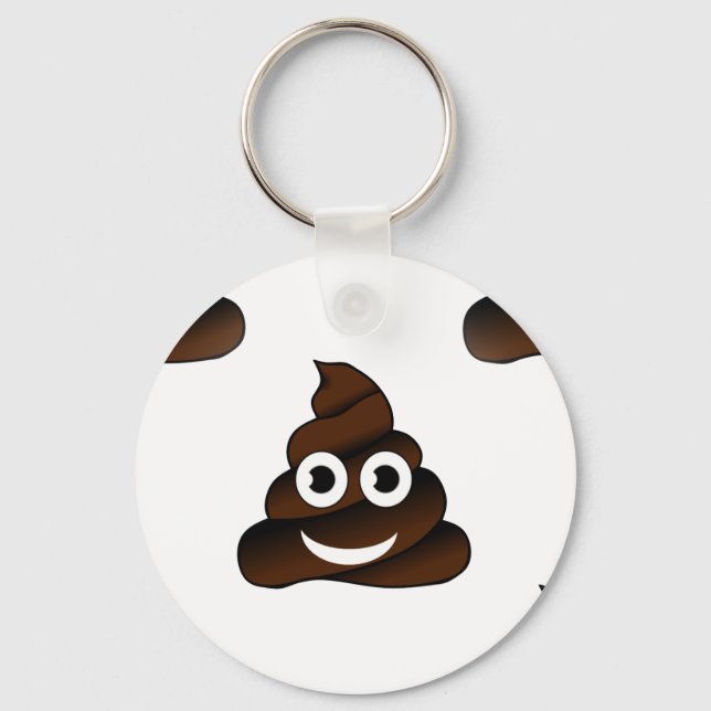 Llavero emoji de poop divertida (Anverso)