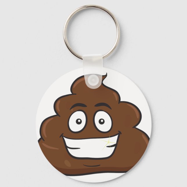 Llavero emoji de poop divertida (Anverso)