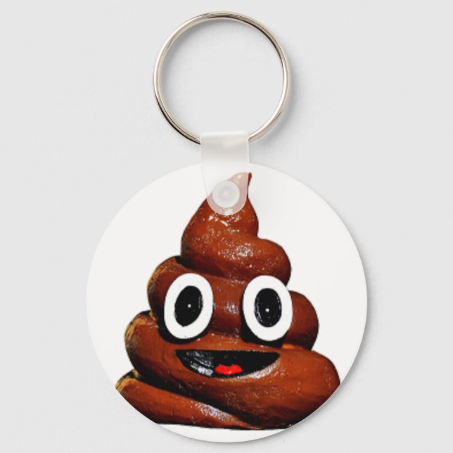 Llavero emoji de poop graciosa (Anverso)