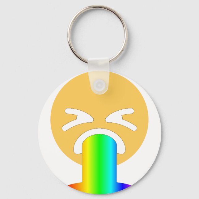 Llavero emoji de puke arco iris (Anverso)