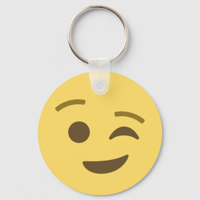 Llavero Emoji de Winking (Anverso)