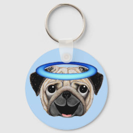 Llavero Emoji del Ángel Pug - Emoji Angel Pug