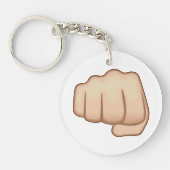 Llavero Emoji del Rótulo de la mano de Fisted (Frente)