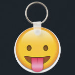 Llavero Emoji engañosa de no hablar<br><div class="desc">Cara con lengua agarrotada,  cara descarada que saca la lengua en broma. Usada como una manera de decir "estoy bromeando" o generalmente siendo jovial y no serio.</div>