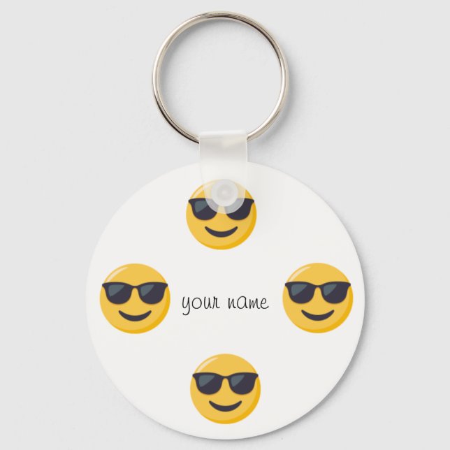Llavero Emoji Face  and '' Your Name Here " (Anverso)