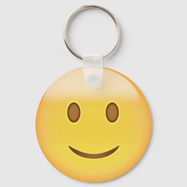 Llavero Emoji facial ligeramente sonriente (Anverso)