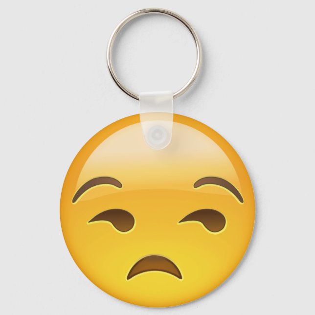 Llavero Emoji facial sin gracia (Anverso)