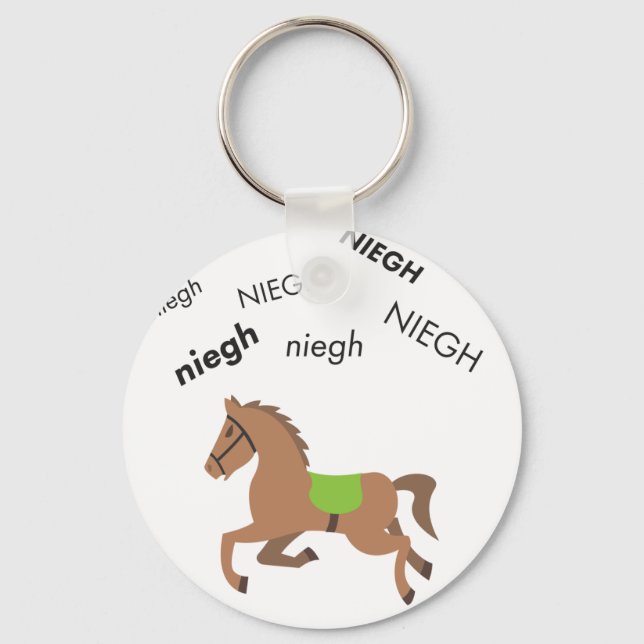 Llavero Emoji Neigh Horse Cute (Anverso)