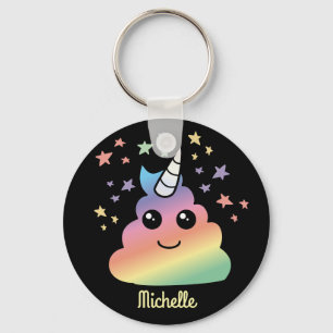 Llavero Emoji personalizada unicornio de arcoiris Kawaii