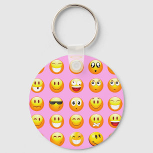 Llavero emoji rosa pastel
