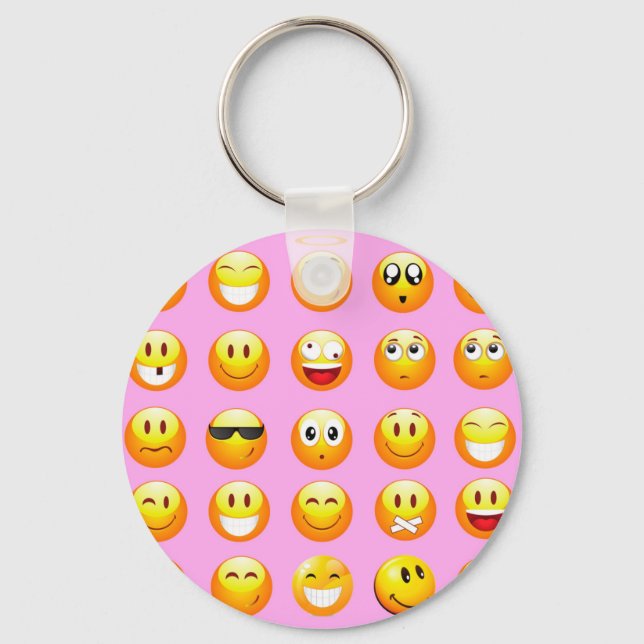 Llavero emoji rosa pastel (Anverso)
