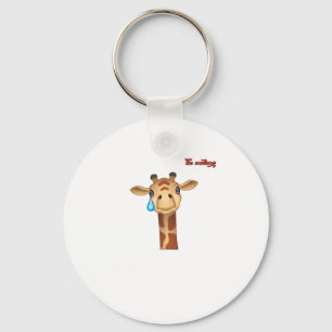 Llavero emoji triste llorando cara de jirafa