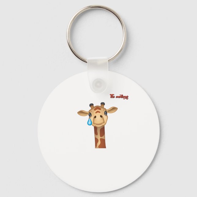 Llavero emoji triste llorando cara de jirafa (Anverso)