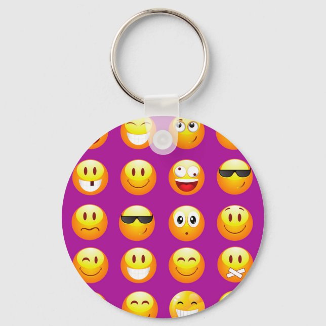 Llavero emojis moradas (Anverso)
