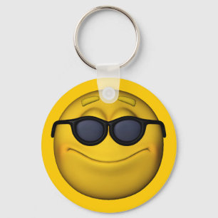 Llavero Emoticón Con Gafas De Sol
