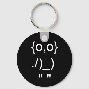 Llavero Emoticon Owl ASCII Texto Arte