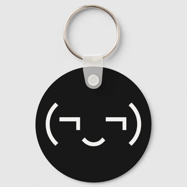 Llavero Emoticon smug (‿) Kaomoji japonés (Anverso)