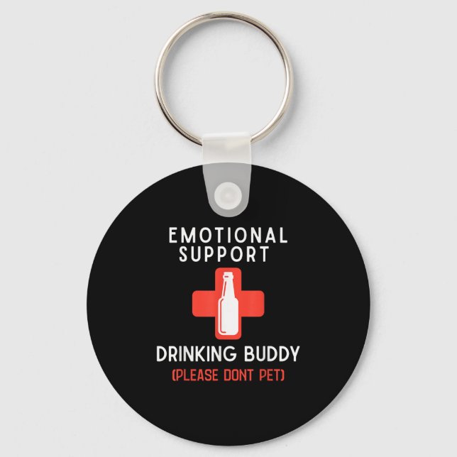 Llavero Emotional Drinking Buddy Please Don't Pet Drunk Dr (Anverso)