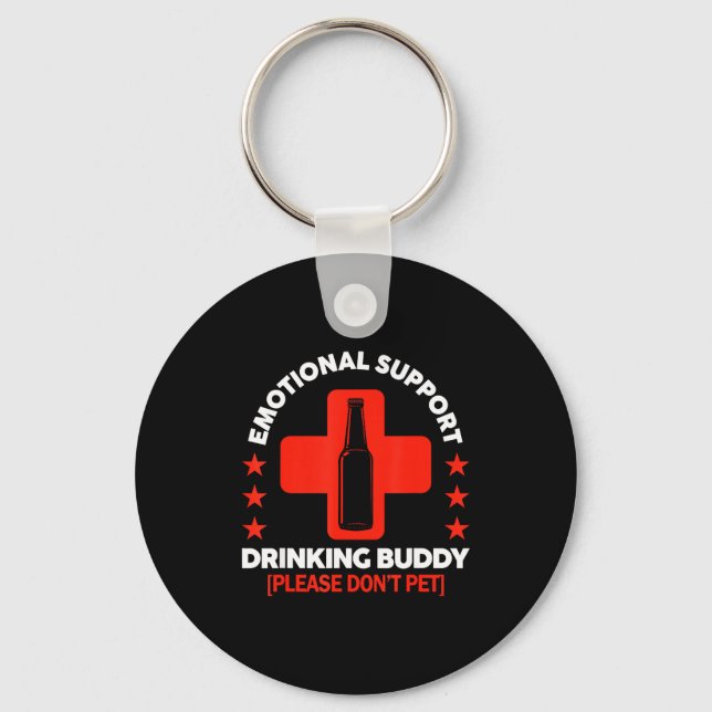 Llavero Emotional Support Drinking Buddy Funny Drinking Ad (Anverso)