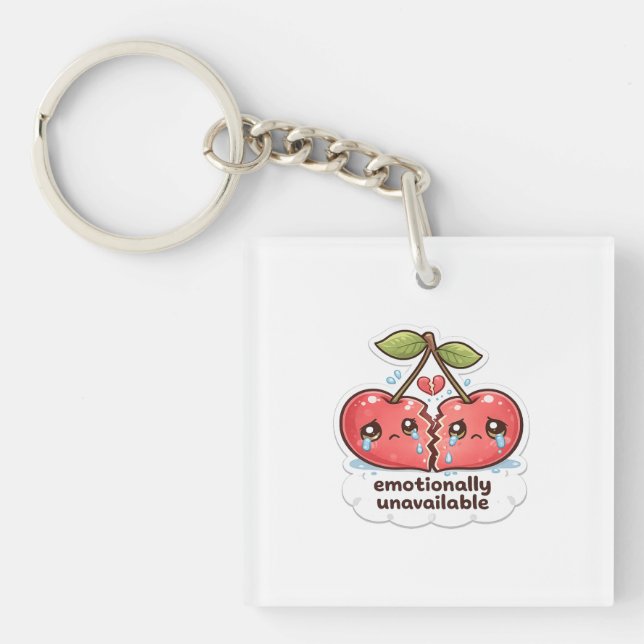 Llavero Emotionally Cherry Acrylic Keychains (Frente)