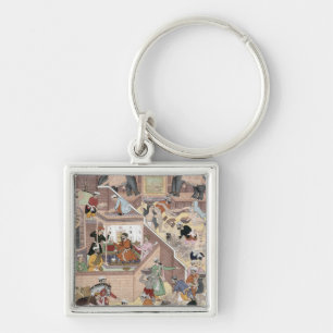 Llavero Emperador Akbar (r.1556-1605) que examina el
