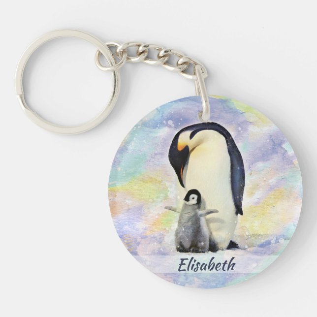 Llavero Emperador Pingüino con Keychain para el Niño (Frente)