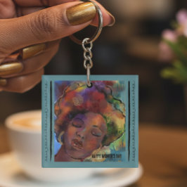 Llavero "Empodera a las Mujeres" Arte de Mujer Negra Llave