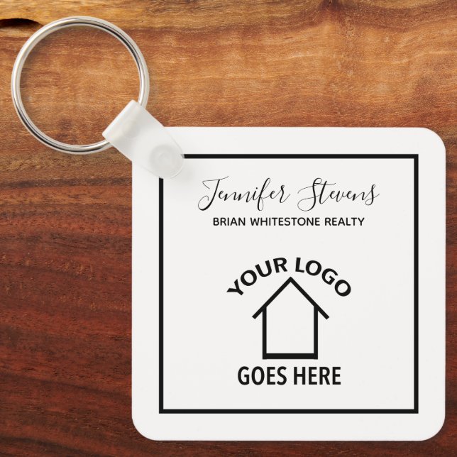 Llavero Empresa inmobiliaria añada su Personalizado de log (Anverso)