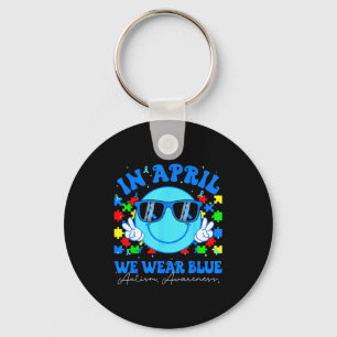 Llavero En abril usa azul para la conciencia del autismo h