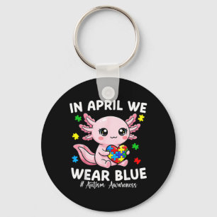 Llavero en abril usamos azul niñas niños conciencia del au