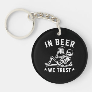 Llavero En cerveza confiamos esqueleto refrescante Beer Po