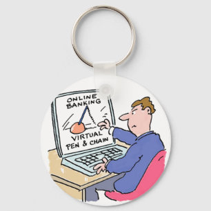 Llavero En el Personalizado divertido de la banca en línea