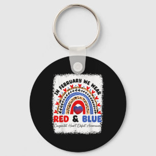 Llavero En Febrero Usamos Red &amp; Conciencia Azul Del Ni