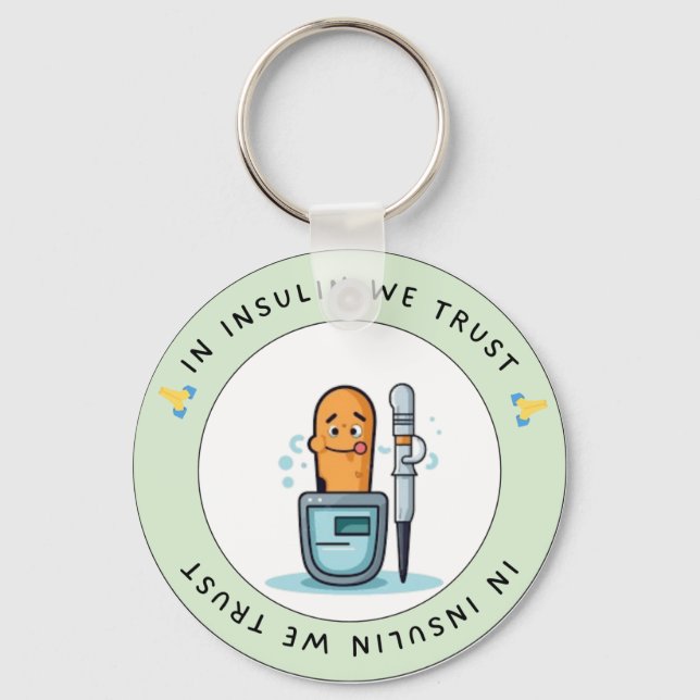 Llavero En Insulina Confiamos - Funny Diabetes Keychain (Anverso)