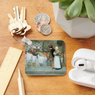 Llavero En La Florista de Childe Hassam, Arte Antiguo Exqu