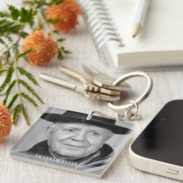 Llavero En la memoria amorosa Abuelo Peter Photo Keychain (Frente Derecha)