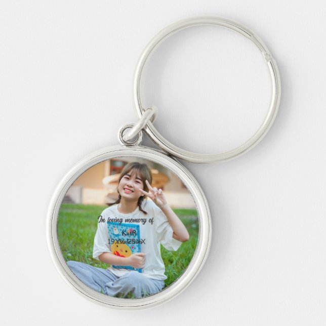 Llavero En la memoria amorosa de add name memorial keepsak (Frente)