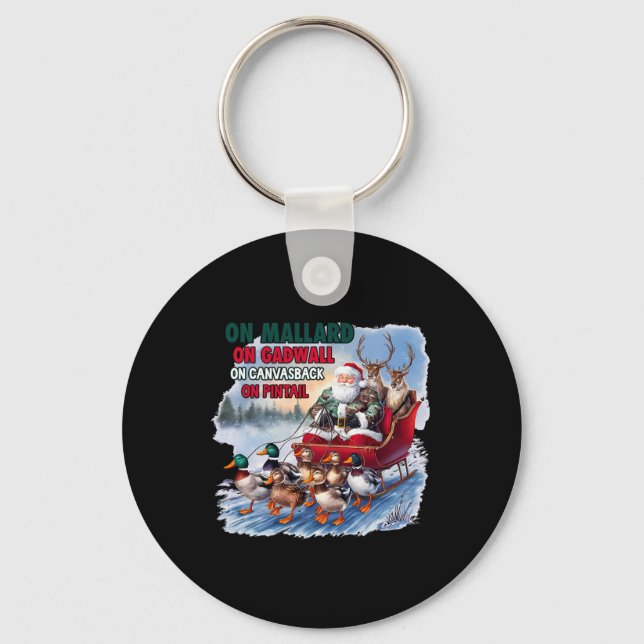 Llavero En Mallard On Gadwall Navidades Funny Duck Hunting (Anverso)