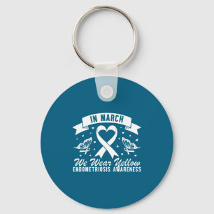 Llavero En marzo usa mariposa amarilla endometriosis