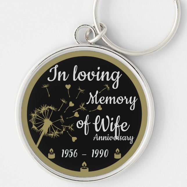 Llavero En memoria amorosa Muerte Esposa del aniversario (Frente)