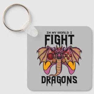 Llavero En mi mundo lucho contra los dragones
