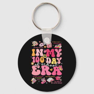 Llavero En Mis 100 Días De Escuela Estudiante Groovy Retro