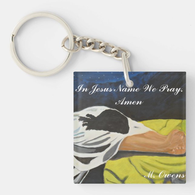 Llavero En Nombre De Jesús Rezamos. Cadena de clave de amé (Frente)